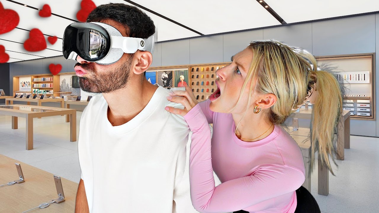 Розыгрыш «Apple Vision Pro» над девушкой
