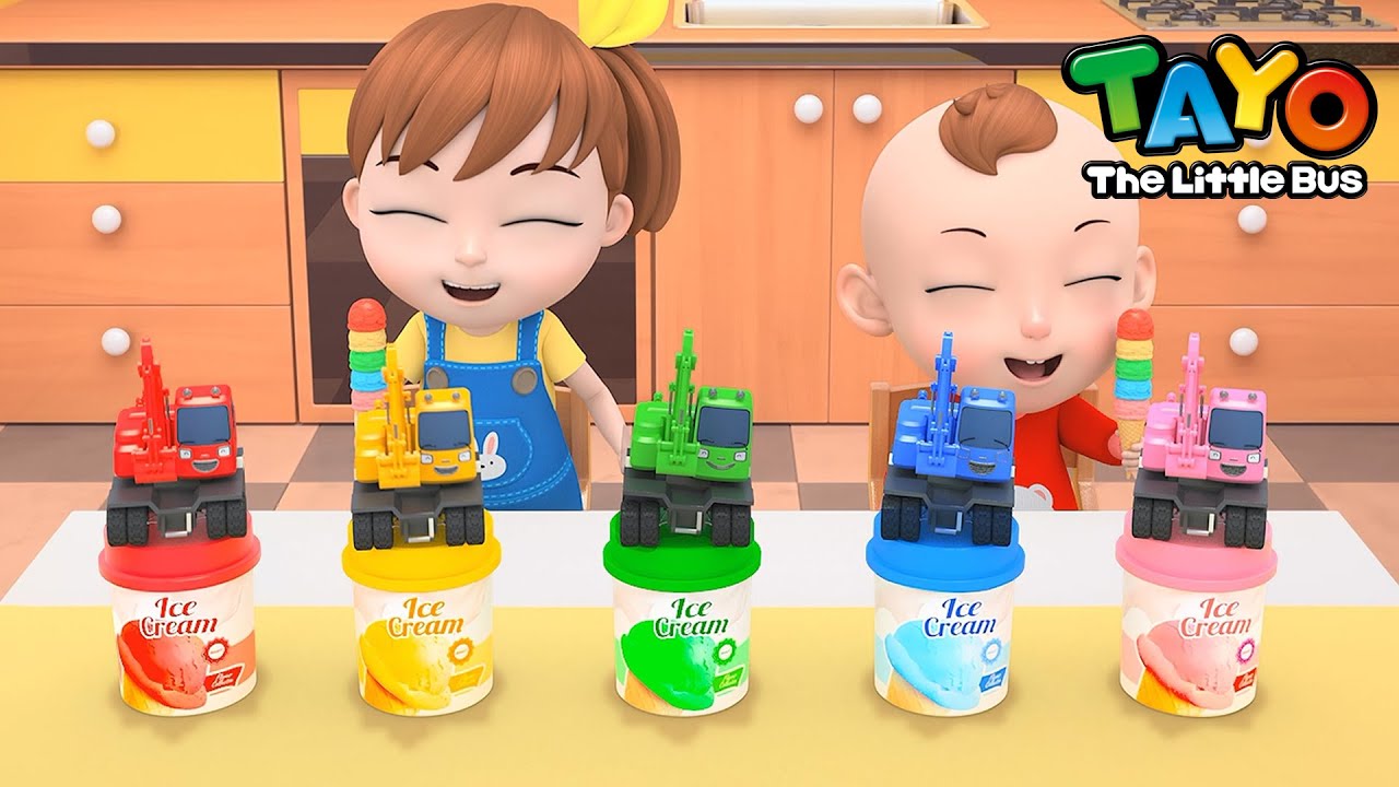 Colorful excavator song l Excavator Poco Finger Family l Colors for Kids l Baby Tayo Kids Songs