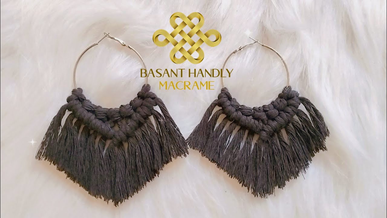 اسهل طريقة لعمل حلق مكرمية للمبتدئين .. The easiest way to make macrame earrings for beginners