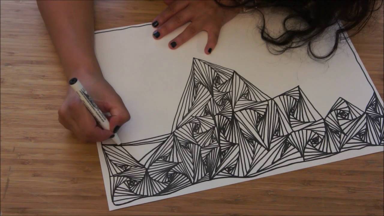 tutoriel 2 : dessin facile a faire avec motif a base de triangle et carrée