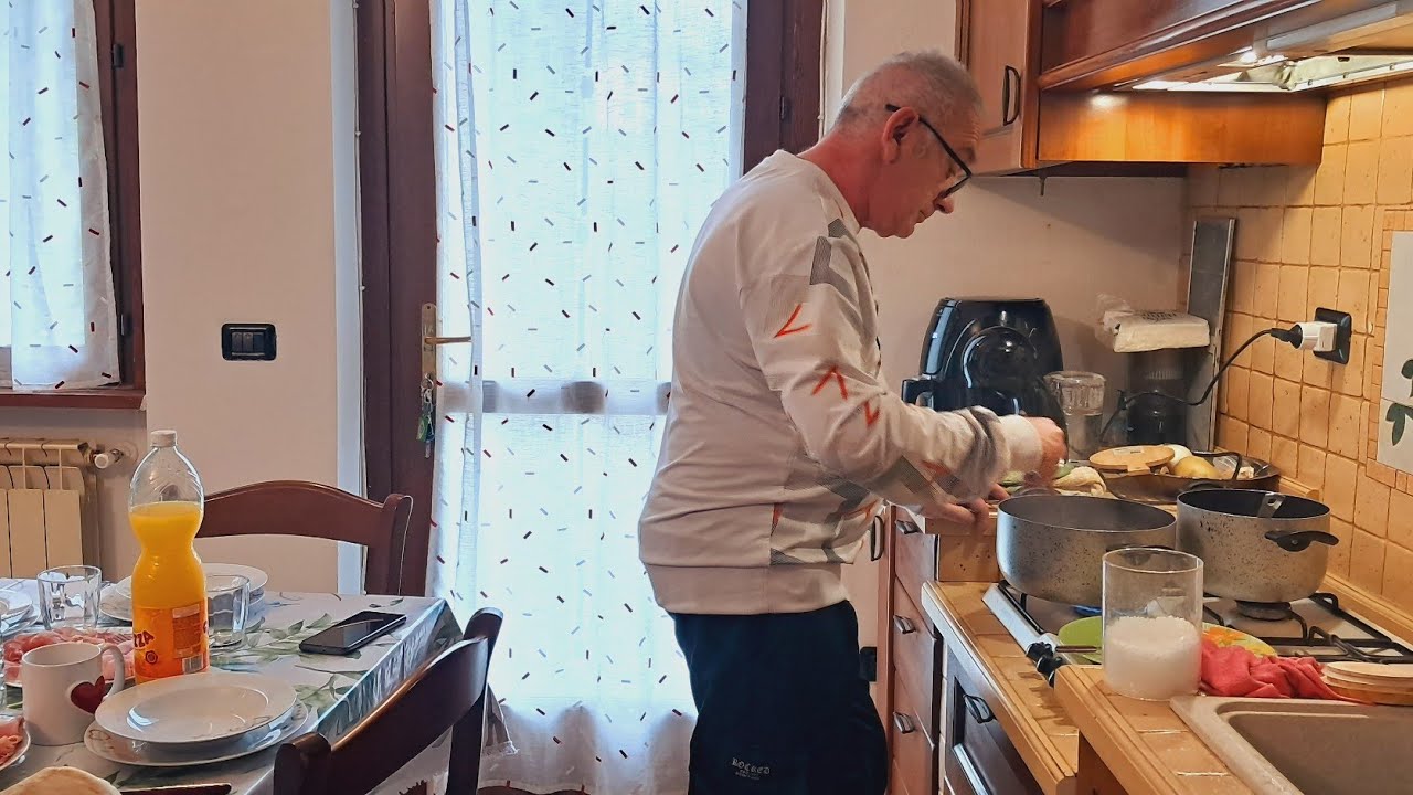 Marido fez o Almoço, recebemos visita.