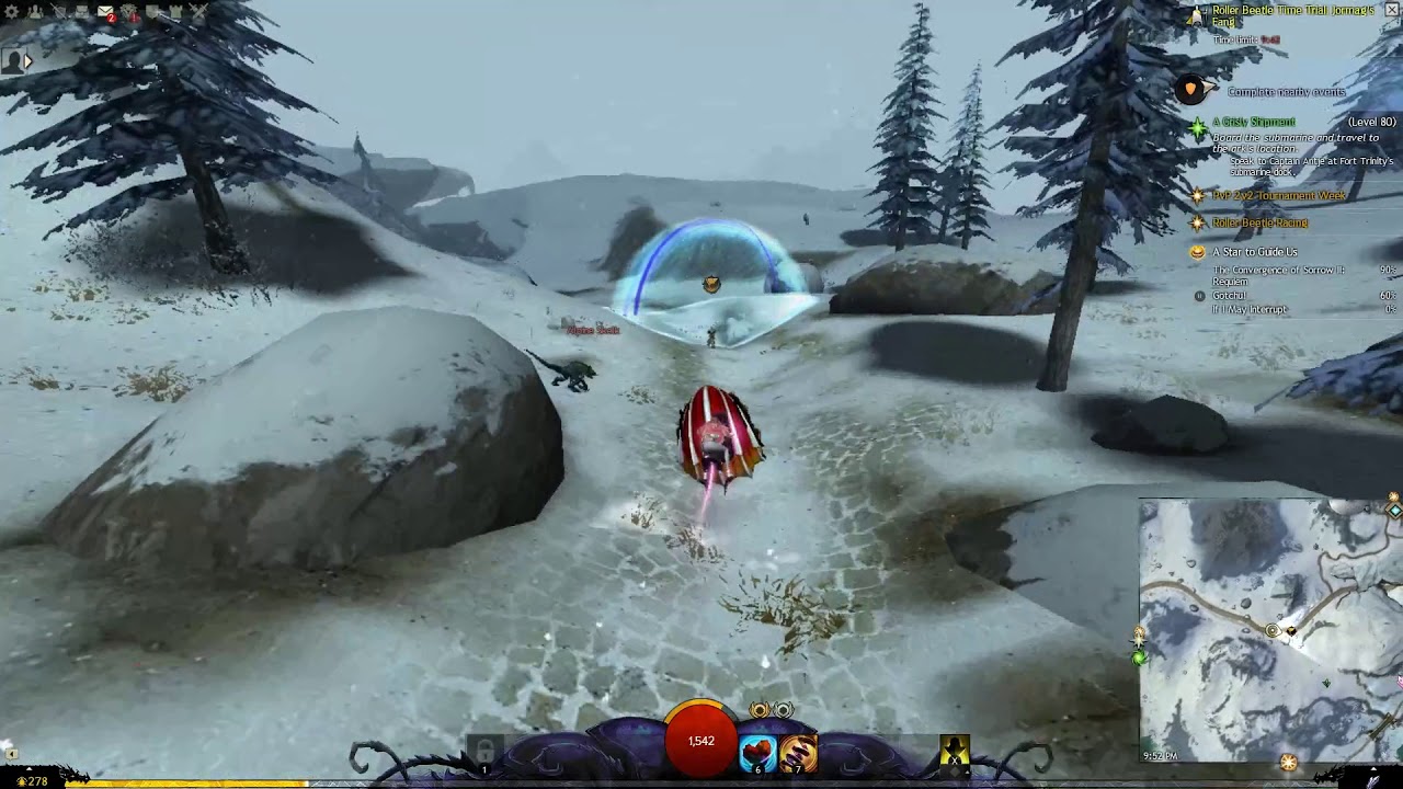 GW2 Jormag's Fang Snowden Drifts Roller Beetle Racing Gold