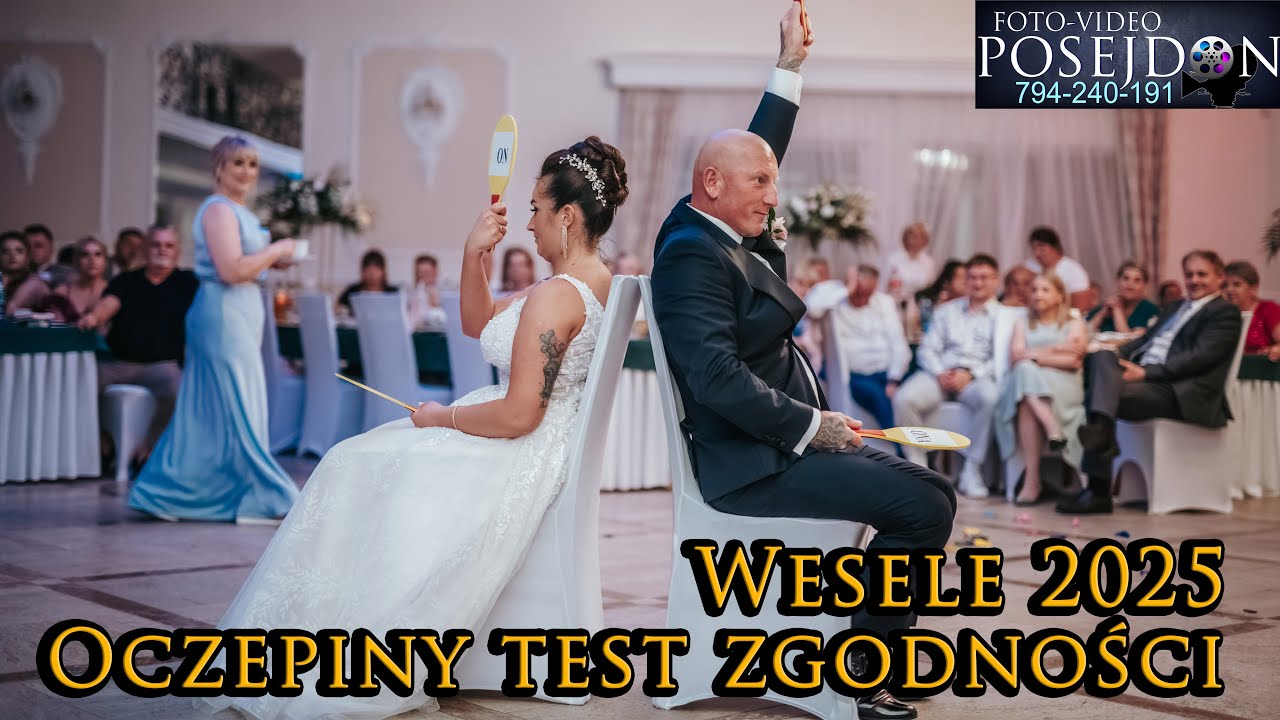 OCZEPINY TEST ZGODNOŚCI WESELE 2025 Zespół RYTMIX z Gąbina sala Magdalena Koszelówka zabawa weselna