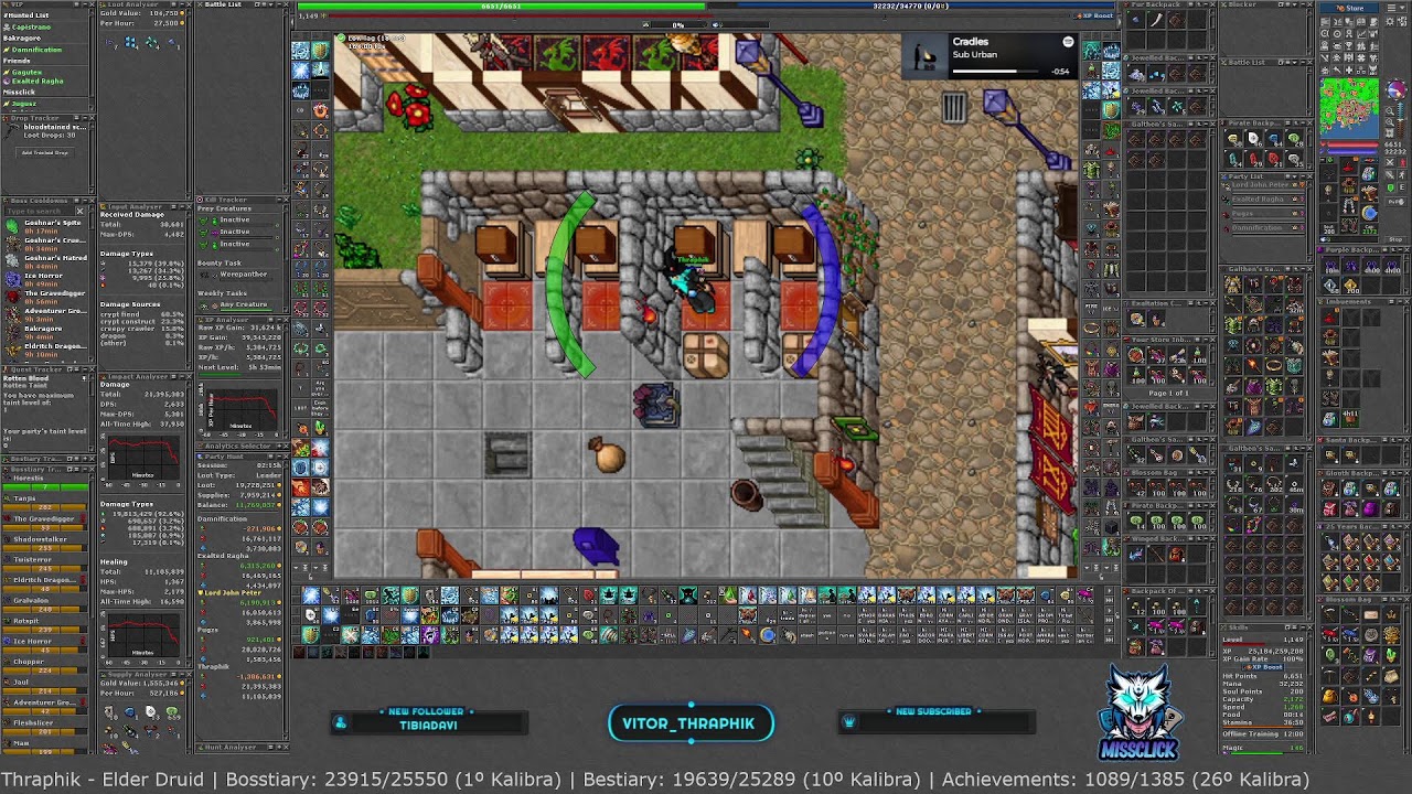 Tibia - Global - Kalibra - ED 1000 | TOP: Bosstiary: 1º | Bestiary: 6º | Achiev: 18º (Ranks Kalibra)