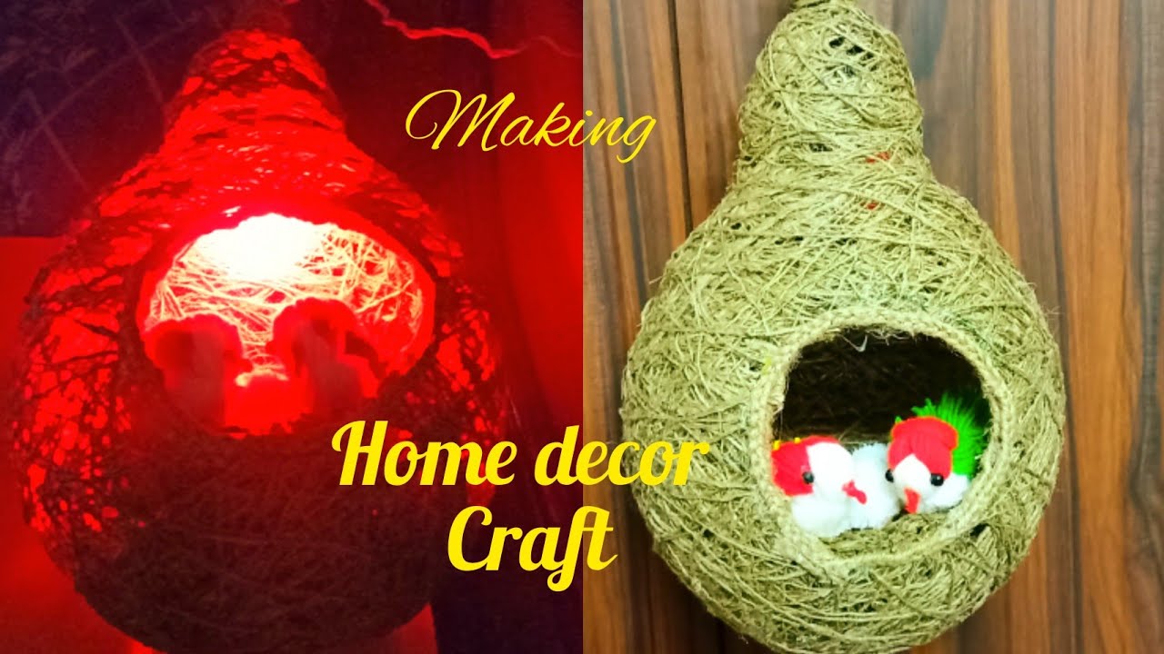 Making Bird Nest with woolen birds | Home Decor Craft | DIY | Mina's Handicrafts