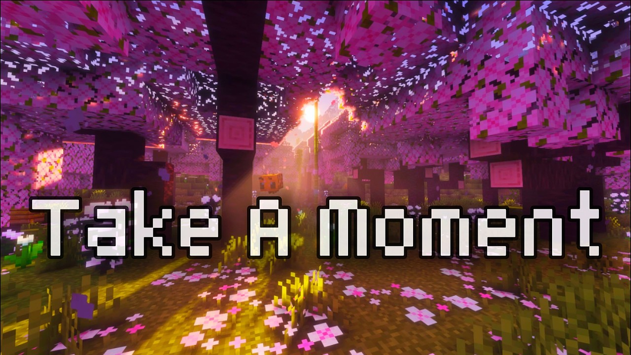 Take a Moment 🌸 | 8 Hours Minecraft Cherry Blossom Ambience W/c418 Music