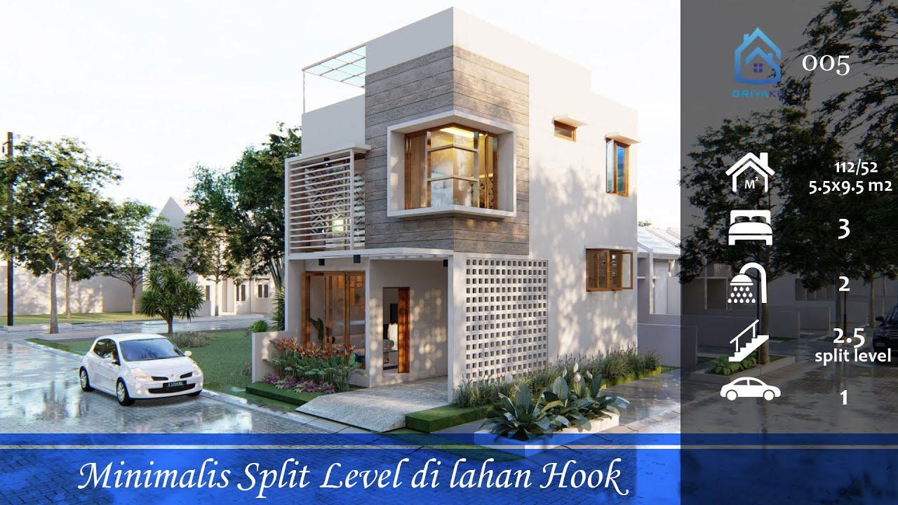 Rumah 5x9 Split Level di lahan Hook