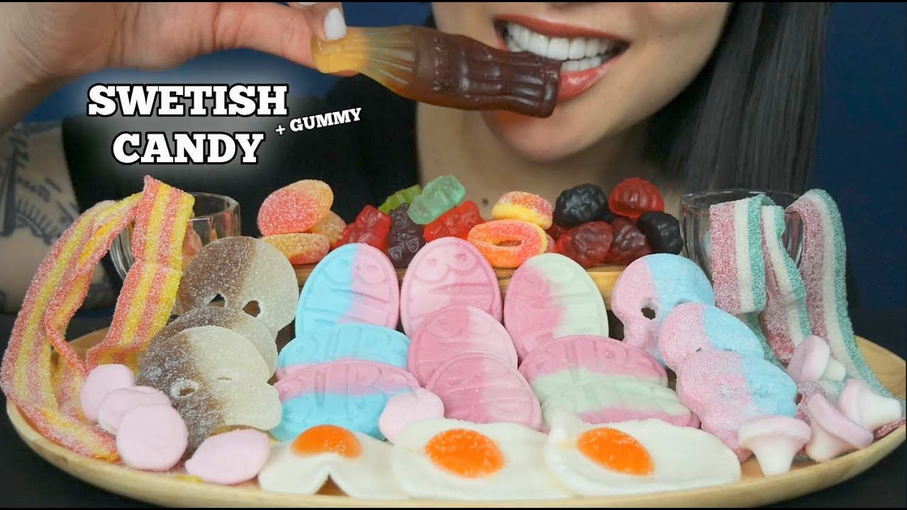 SWETISH CANDY MIXED GUMMY CANDY (ASMR CHEWY SOFT STICKY EATING SOUNDS) NO TALKING | SAS-ASMR