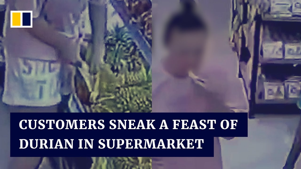 Customers in China sneak a durian feast in supermarket