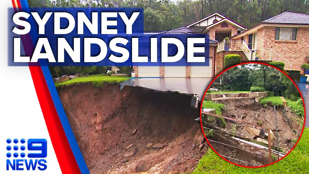 Residents evacuate after landslide in Sydney’s west destroys driveway | 9 News Australia