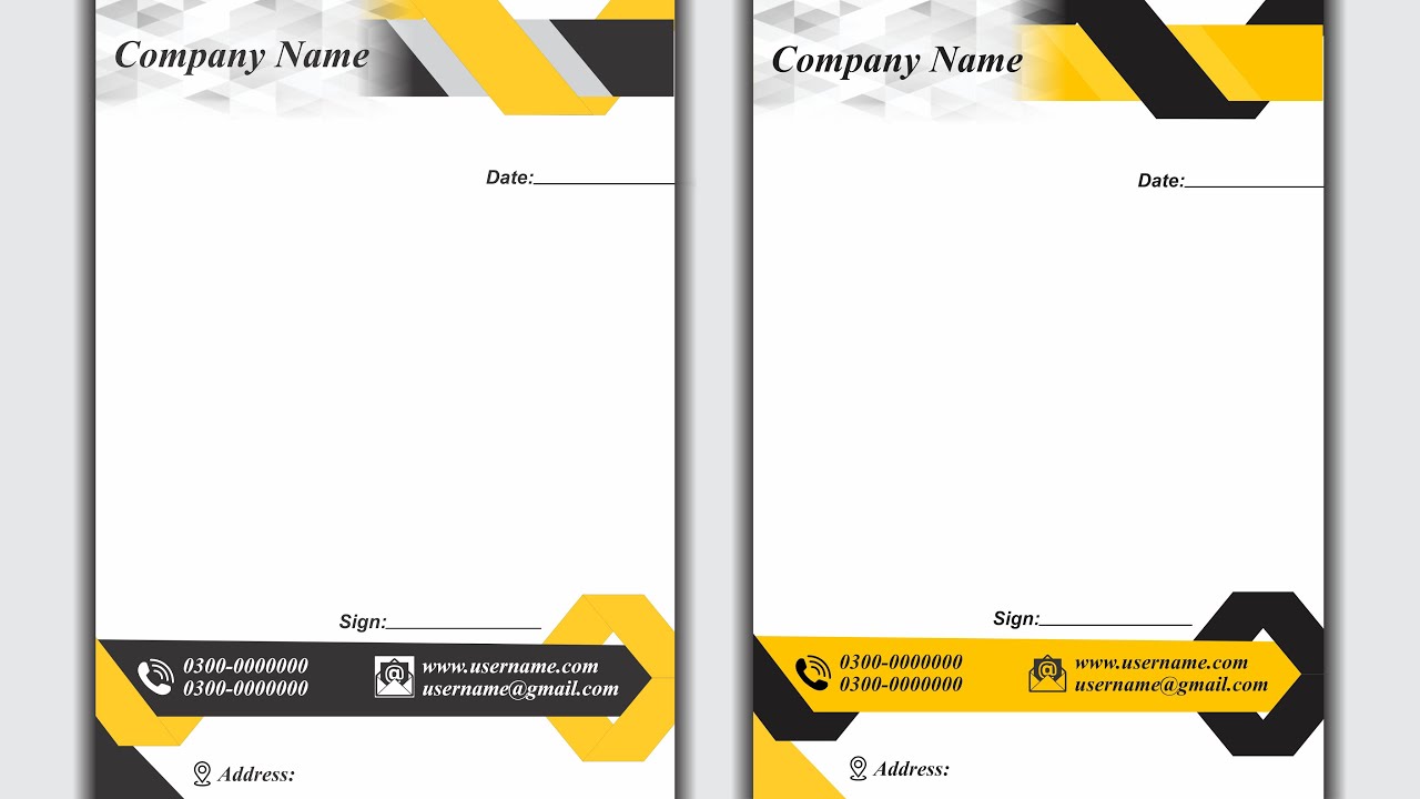 How to make Letterhead design in CorelDraw |  Letterhead kaise banaye | A4 letterhead design