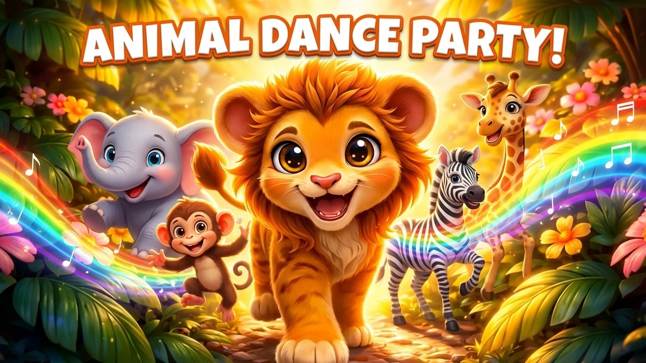 Animal Sounds Song for Kids 🐘🦁 | Fun Safari Jungle Dance & Learning!