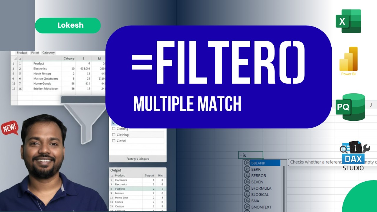 Excel filter formula Multiple match fast & easy I Lokesh