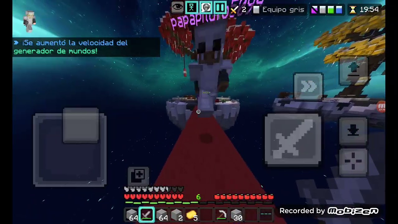 Jugue bedwars en the hive y se me acabó el espacio y no lo pude subir completo☹️