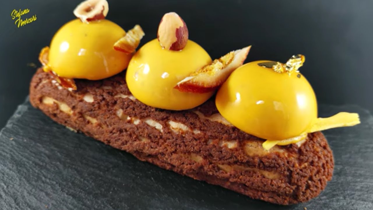 Carrot Cake Éclairs | Glazed Éclairs with Greek Yogurt Mousse and Carrot Jelly