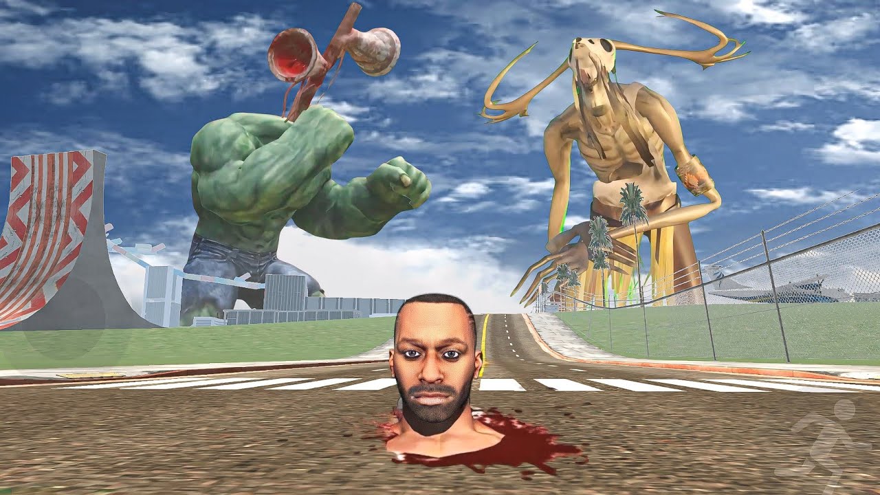 Franklin become siren head hulk to kill Wendigo skull in Indian bike driving 3d game