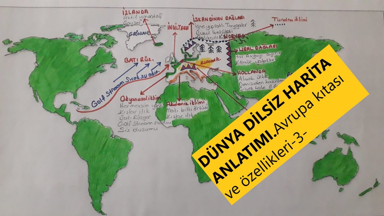 DÜNYA DİLSİZ HARİTASINDA AVRUPA KITASI VE GENEL ÖZELLİKLERİ(Sınavda Çıkabilecek noktalar)...