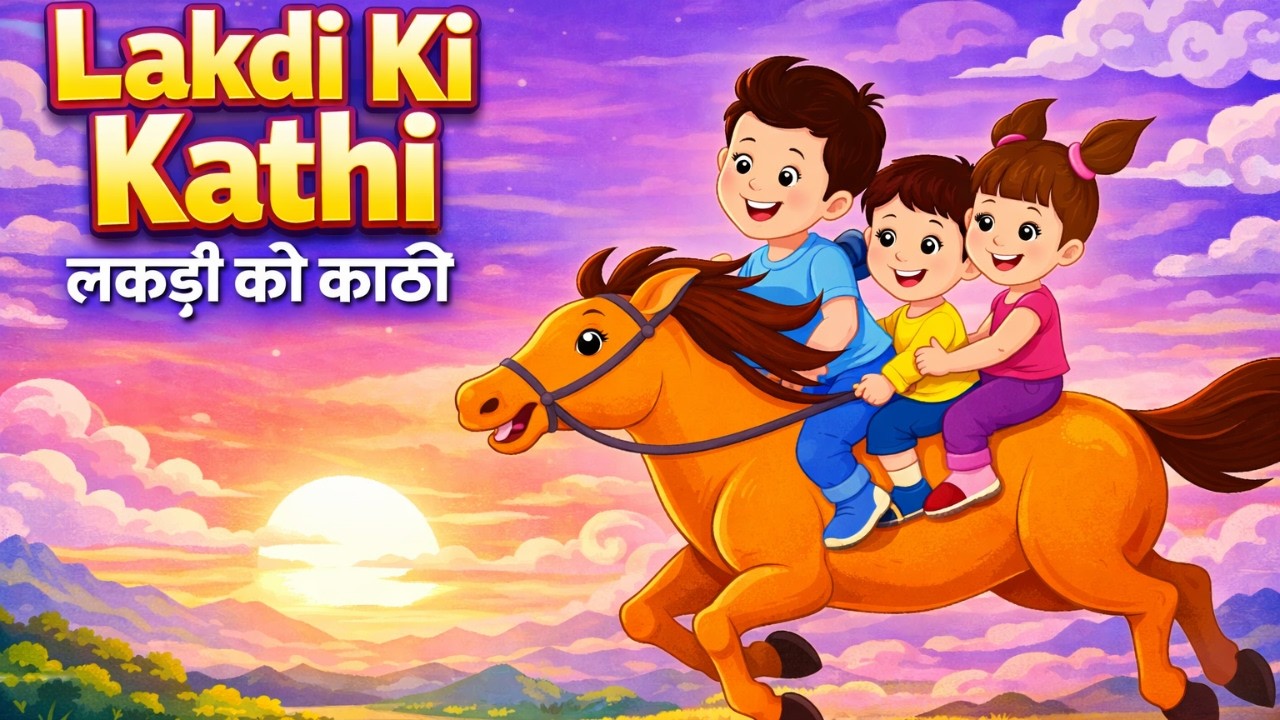 लकड़ी की काठी | Lakdi Ki Kathi Nursery Rhyme | 3D Cartoon Hindi Rhymes for Kids | Kids Song