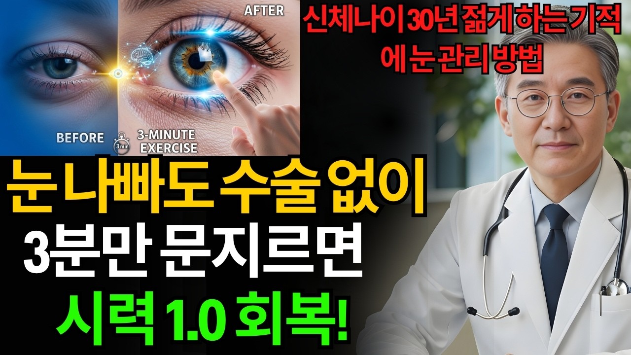 침침한 눈 3분 만에 밝아집니다! 30년 젊어지는 눈 관리법 #눈건강