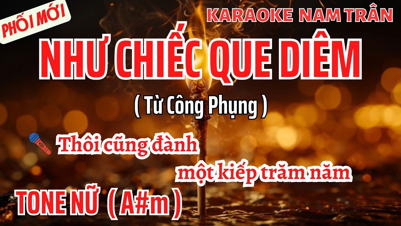 Karaoke Như Chiếc Que Diêm Tone Nữ | Nam Trân