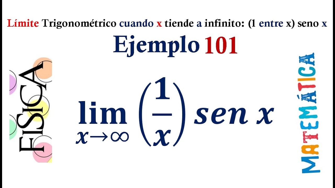 Límite trigonométrico cuando x tiende a infinito: (1/x) senx - Ejemplo 101 | Cambio de variable