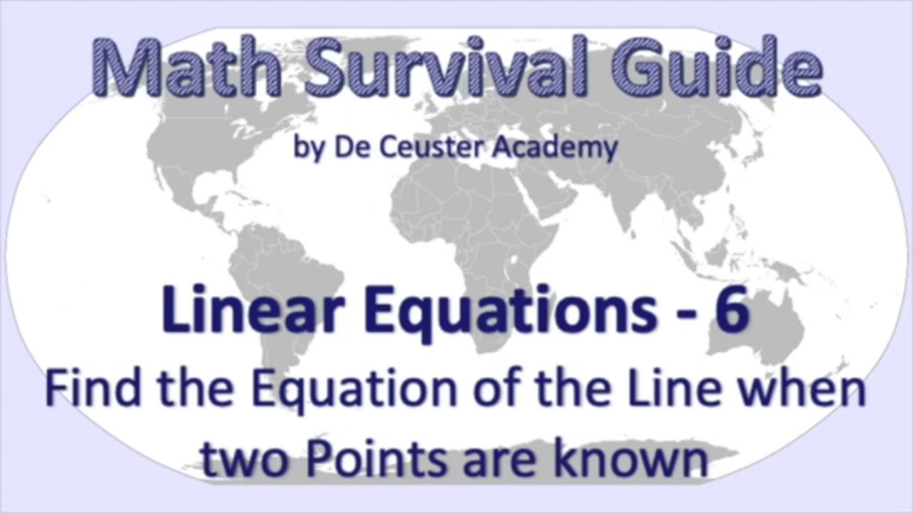 Math Survival Guide - Linear Equations 6