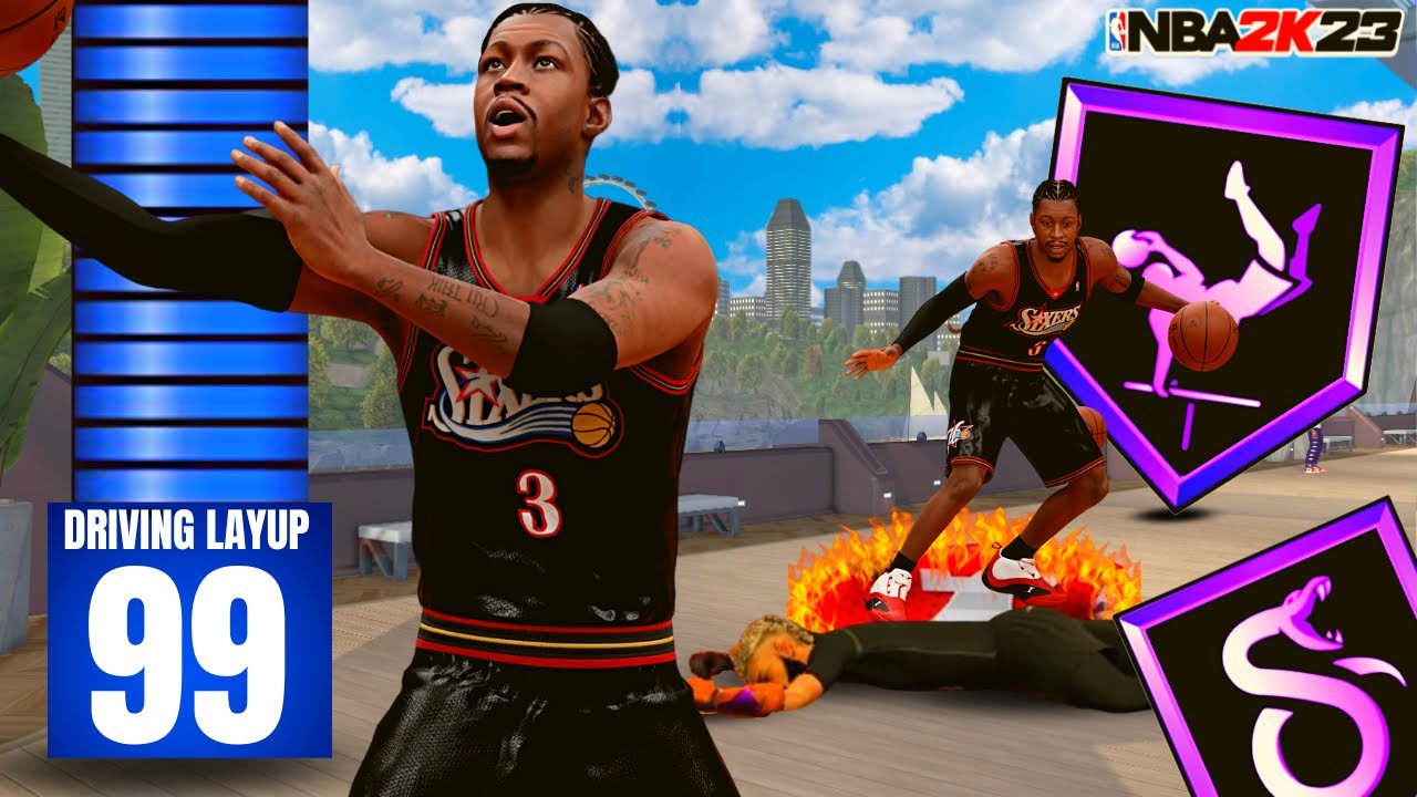 99 LAYUP ALLEN IVERSON BUILD WITH HOF ACROBAT + HOF SLITHERY IS THE BEST SLASHER BUILD IN NBA 2K23!!