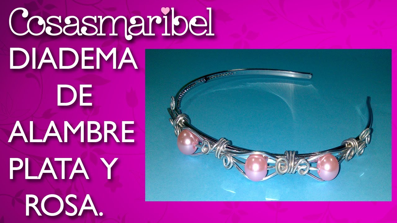DIY;Como hacer una preciosa diadema en tonos plata y rosa.Corona celta.Hair accessories.