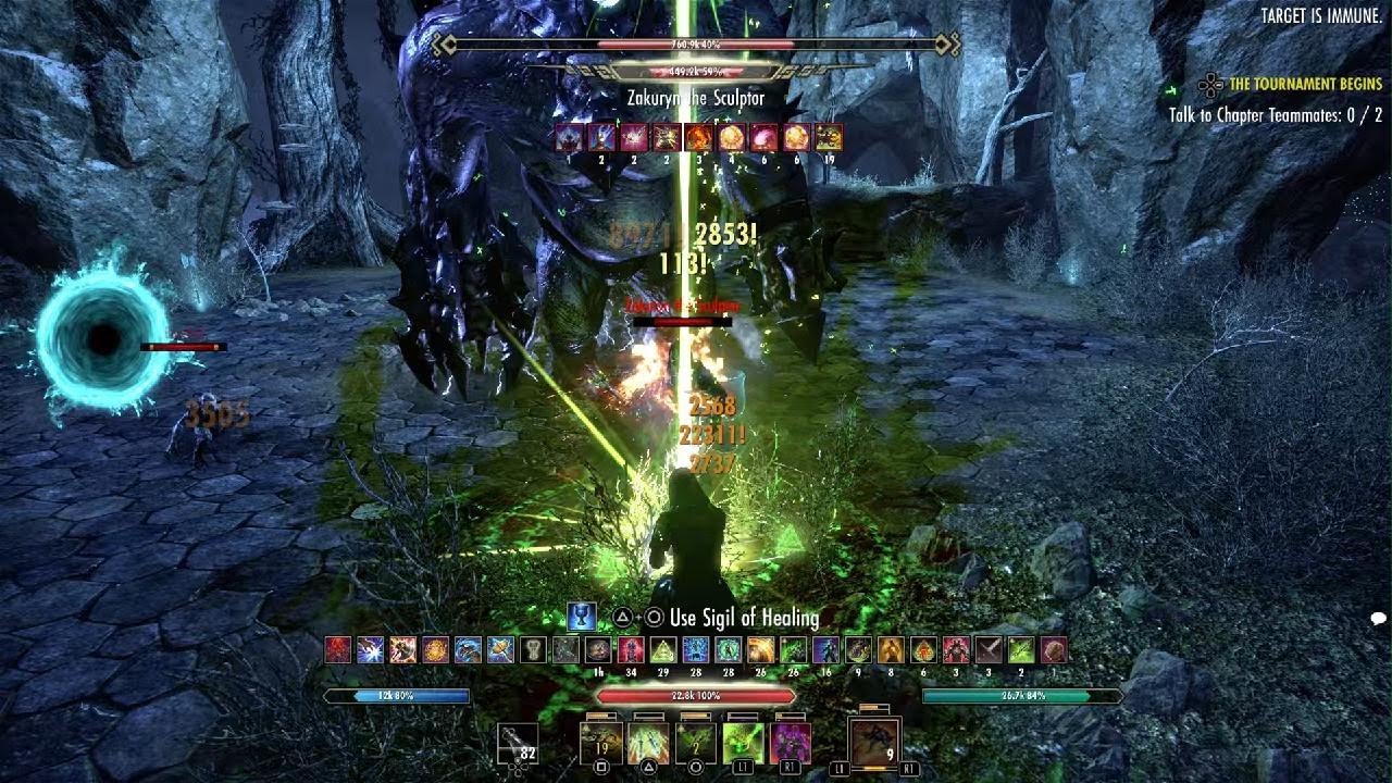 ESO vVH - Zakuryn the Sculptor boss - stam arcanist