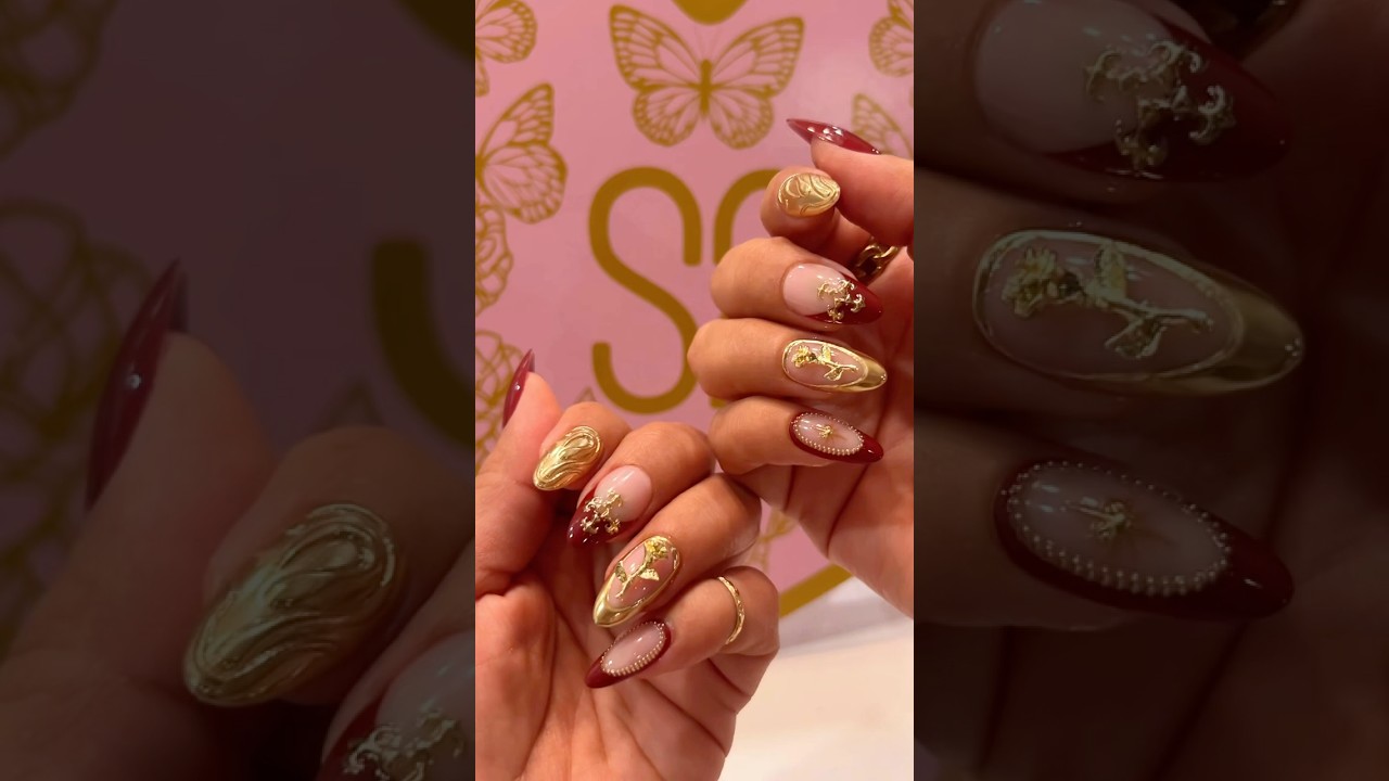 🌹 Charmed Nails! Salon Perfect 3D Press-Ons | Rose Charm Detail 💅✨