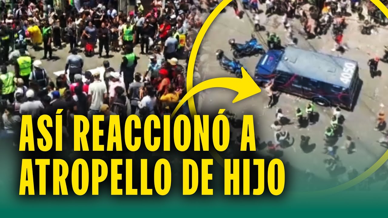 Ataca a palazos al auto blindado que atropelló y mató a su hijo en Gamarra