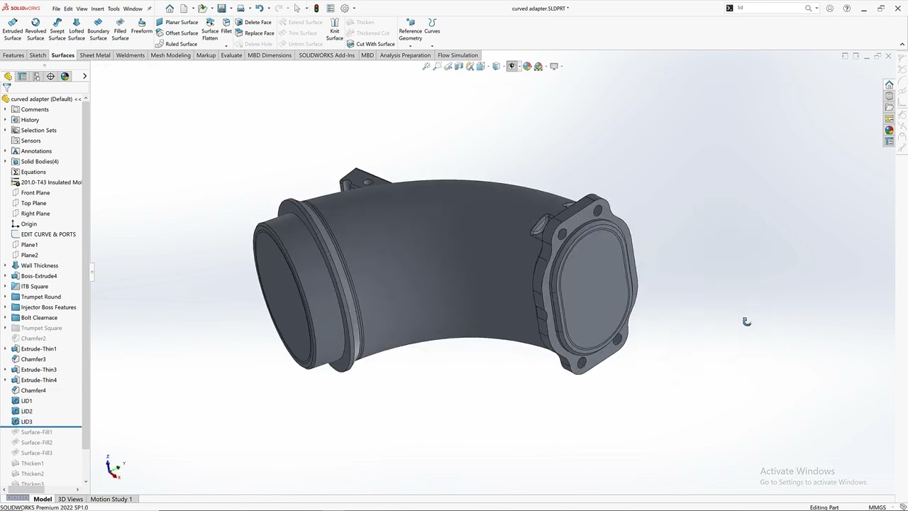 how to find Internal Volume in Solidworks