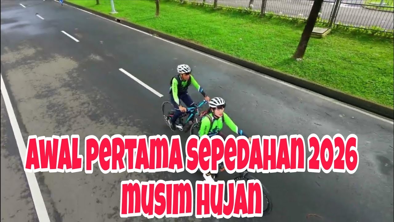 Gowes di tahun baru 2026 walupun gerimis ttp mancalll