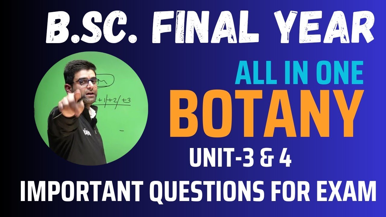 B.Sc.Final Year Important Question Botany Paper -1 Unit 3 & 4 #bsc