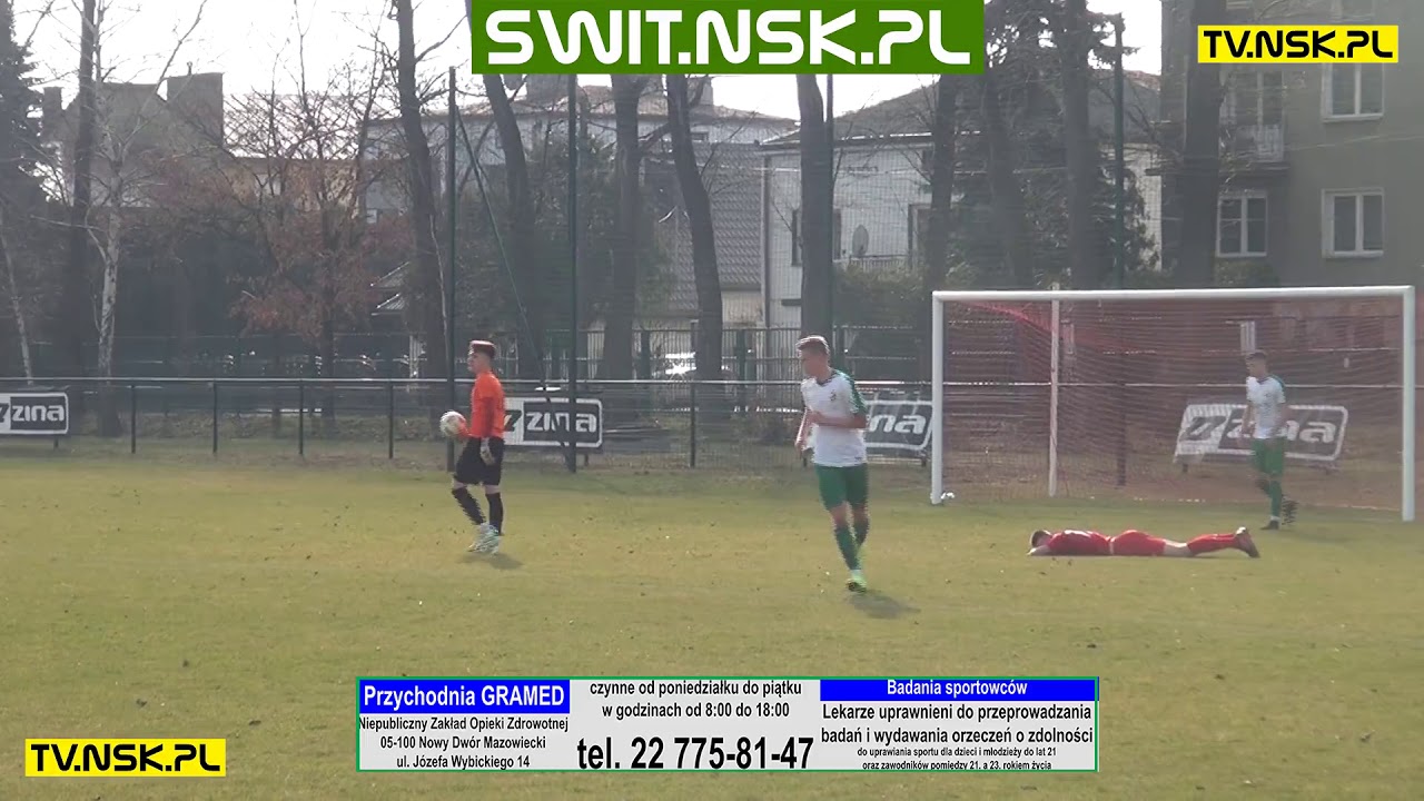 tv.nsk.pl 2019-03-30 AP Marcovia Marki - MKS Świt II Nowy Dw&oacute;r Mazowiecki 0:0 sam na sam