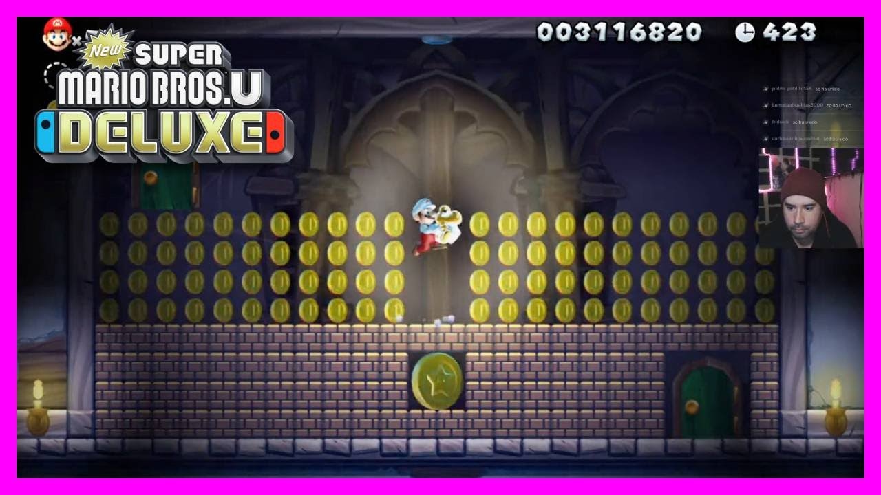 🔥 New Super Mario Bros. U Deluxe NIVEL : LABERINTO TENEBROSO las 3 monedas con MARIO