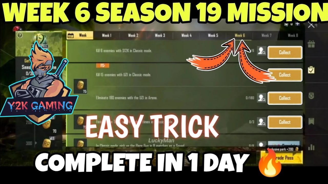 HOW TO COMPLETE BGMI WEEK 6 MISSION SEASON 19 || SHORT TRICK WEEK 6 MISSION