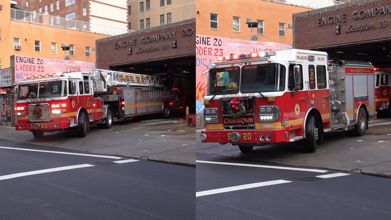 Philadelphia Fire Department Engine 20 & Ladder 23 Responding