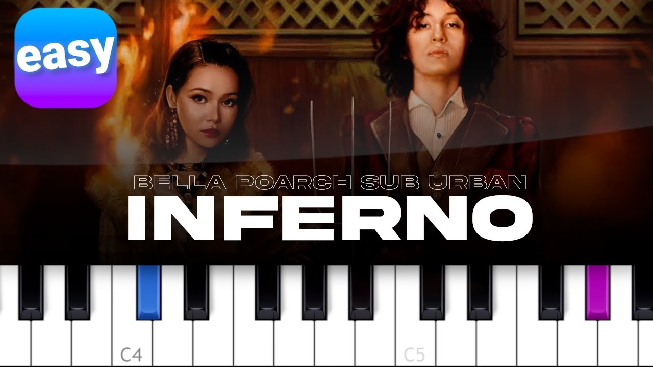 Sub Urban & Bella Poarch - INFERNO - EASY PIANO TUTORIAL