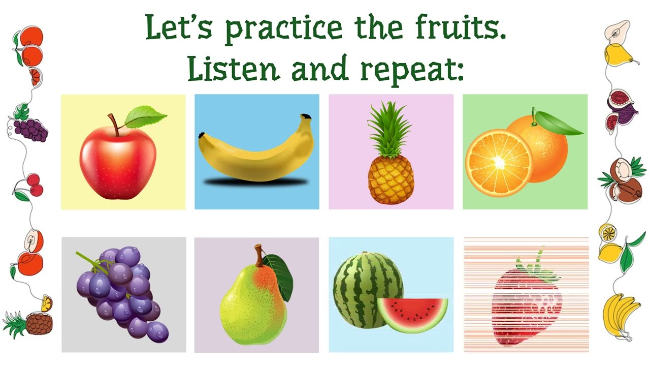 FRUITS GAME - Finding fruits - Practice the vocabulary
