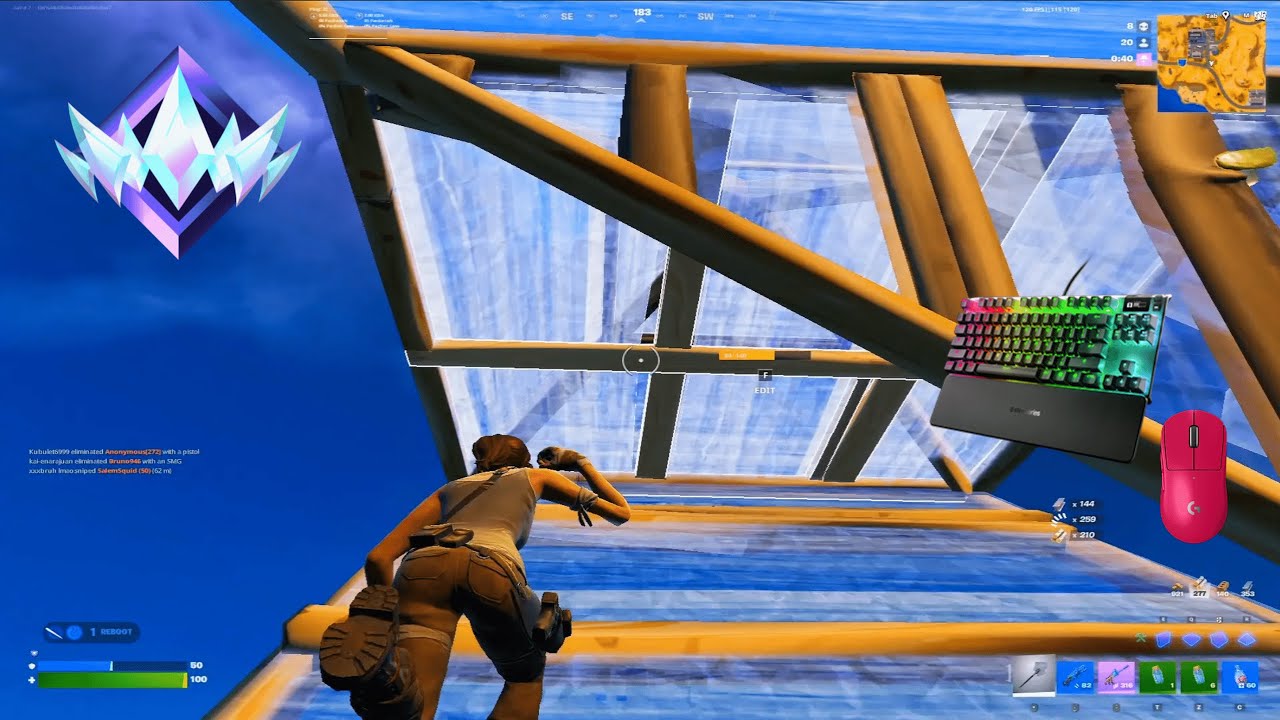 Fortnite Ranked Unreal Reload Gameplay ASMR Keyboard Sounds