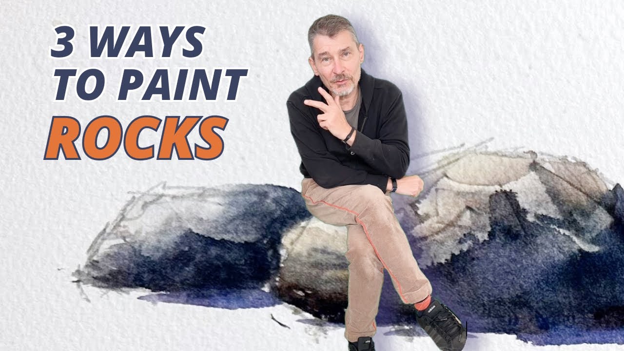 Paint ROCKS in Watercolour - everything you need to know (Step by Step guide)