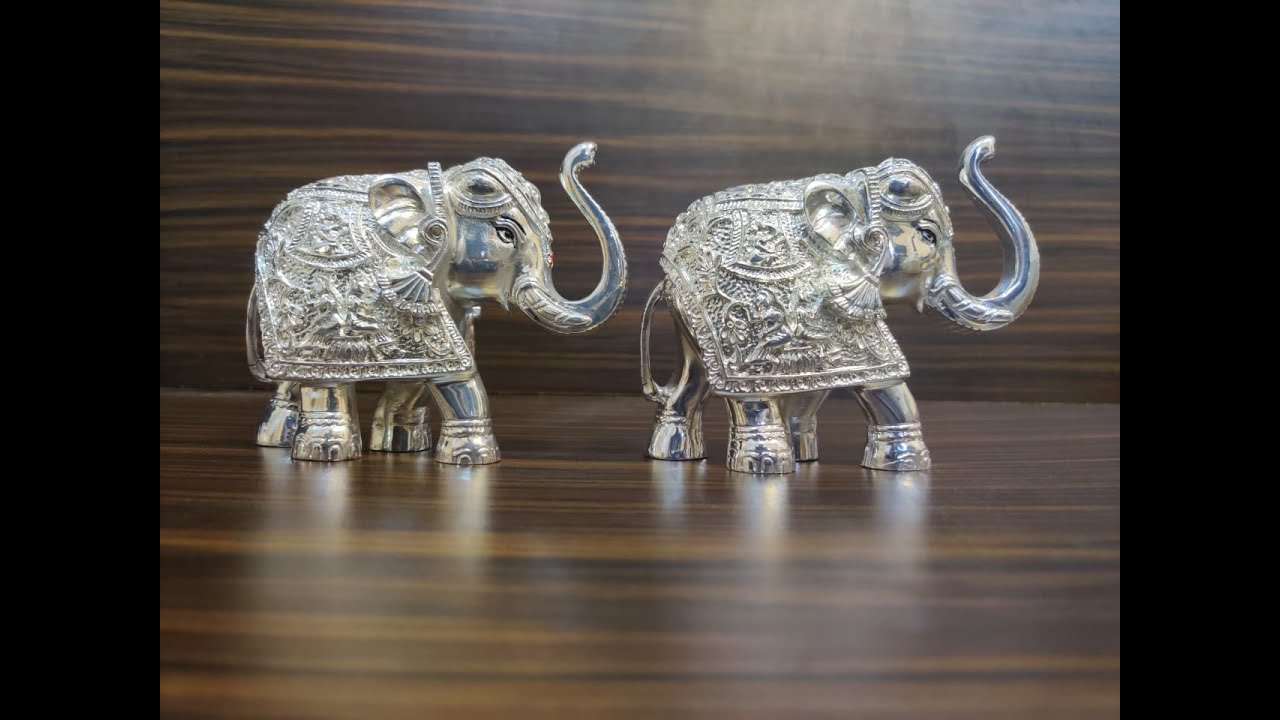 latest pure gold and  pure silver coated elephants very low price
