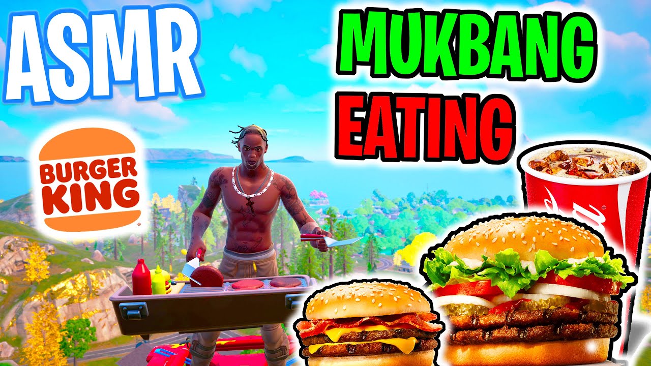 ASMR Gaming 🍔 Fortnite Burger King Whopper Mukbang Eating Relaxing Spectating 🎮🎧 Whispering 💤