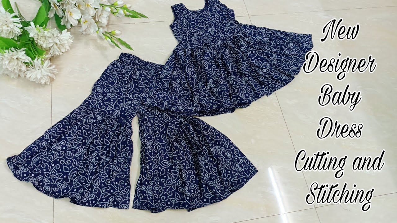 4 to 5 Years Baby Girl Peplum Kurti with Sharara/Gharara Cutting Cutting and Stitching