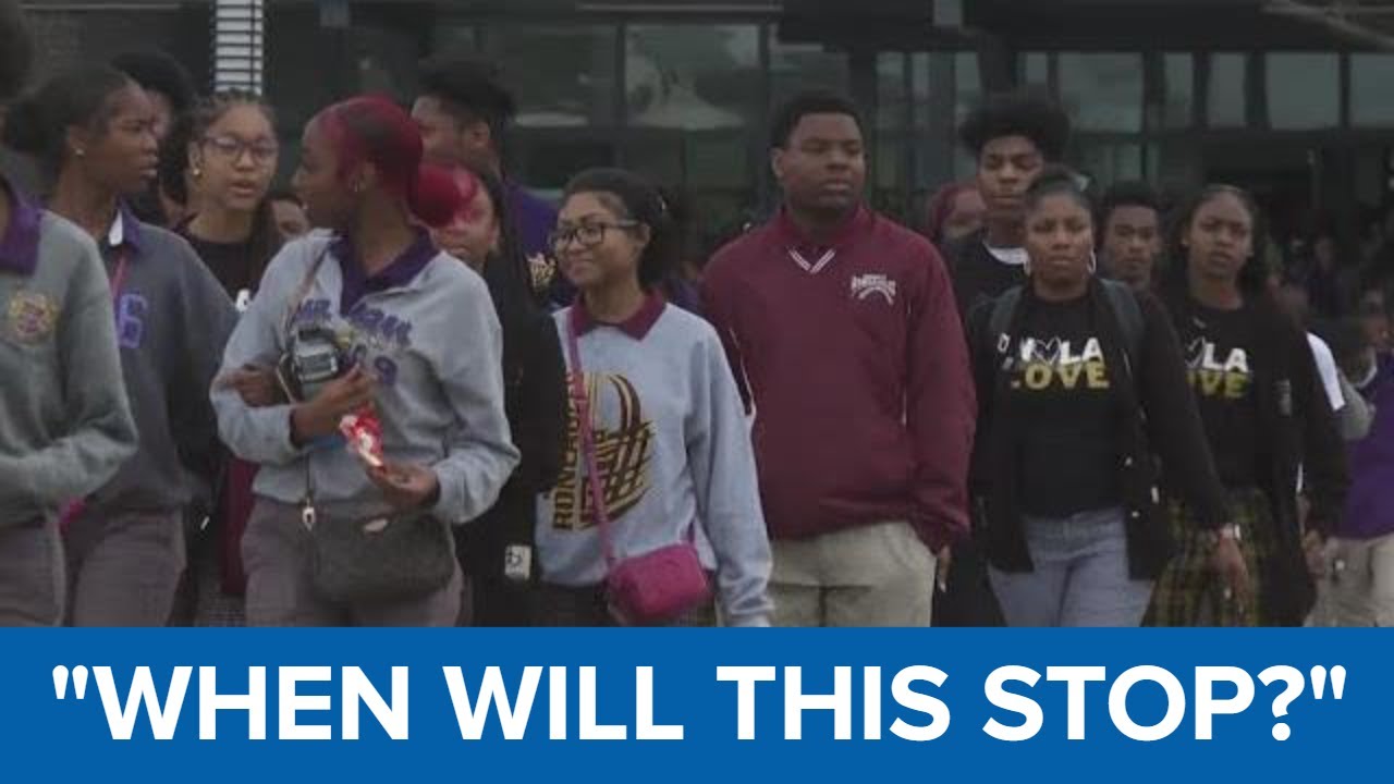 InspireNOLA students hold peace walk after four students are killed due to gun violence