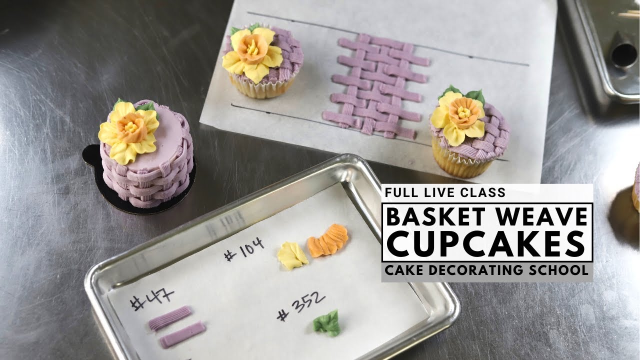 How to make lovely basket weave cupcakes [ Cake Decorating For Beginners ]