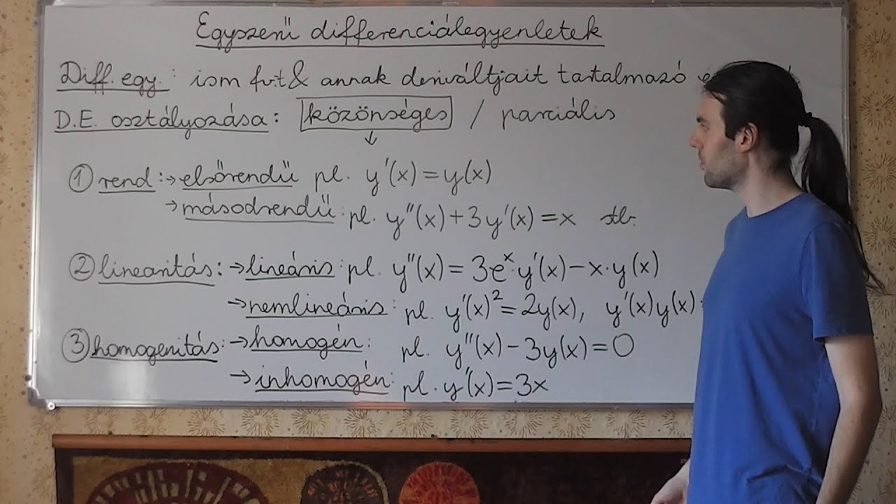 Matematika 1. 10/04. Differenciálegyenletek - bevezetés