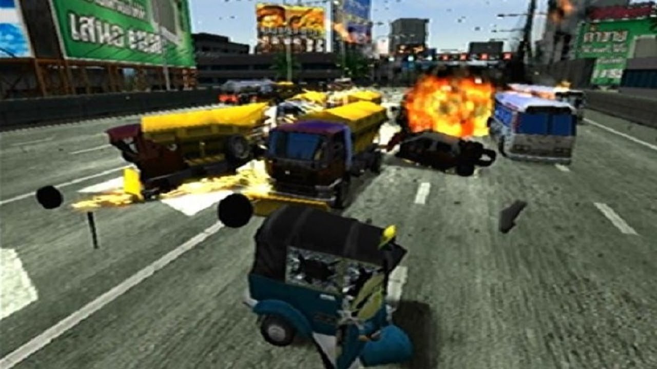 Traffic plowing demo (Burnout 3: Takedown)