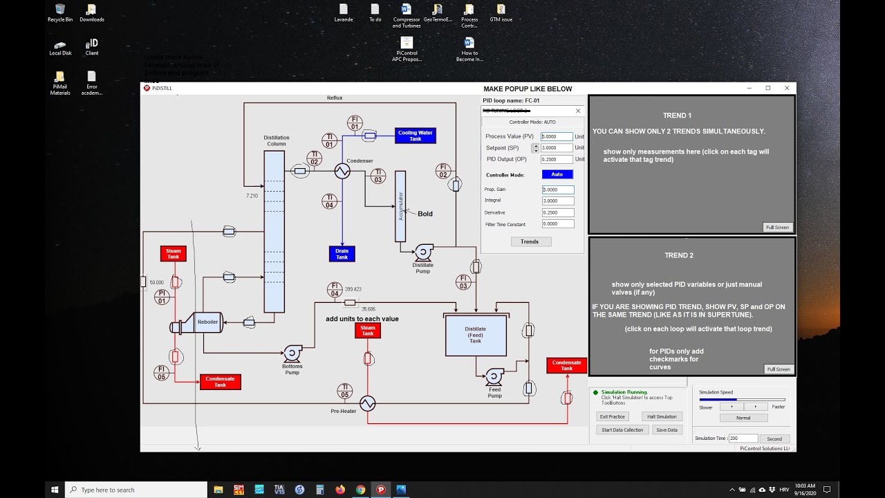 Distillation column process simulator - PiDistill